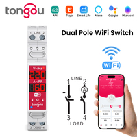 L/N or L/L 2P 18mm WiFi Relay 16A 100-240V AC Over/Undervoltage Auto/Manual Reclose Tuya Smart Life APP Control TONGOU