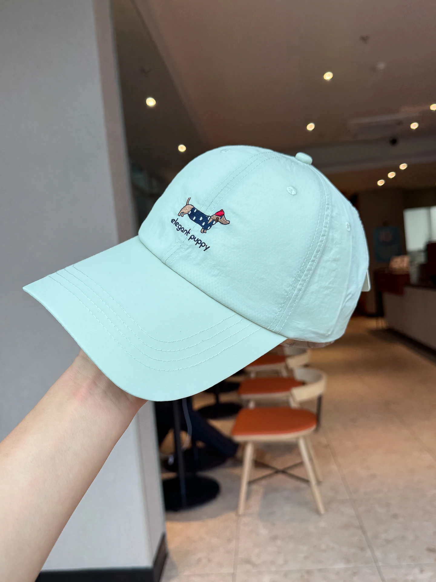 

Extended brim embroidery quick-drying baseball cap Wide brim shows face Small sunscreen sunshade peaked cap Men
