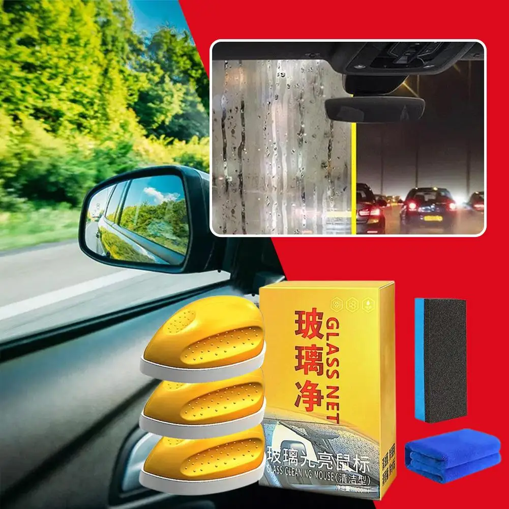 Car Glass Cleaner Windshield Cleaning Brush Coating Agent Universal Anti-rain Fog Cleaning Oil Film Remover for All Vehicle B9E6