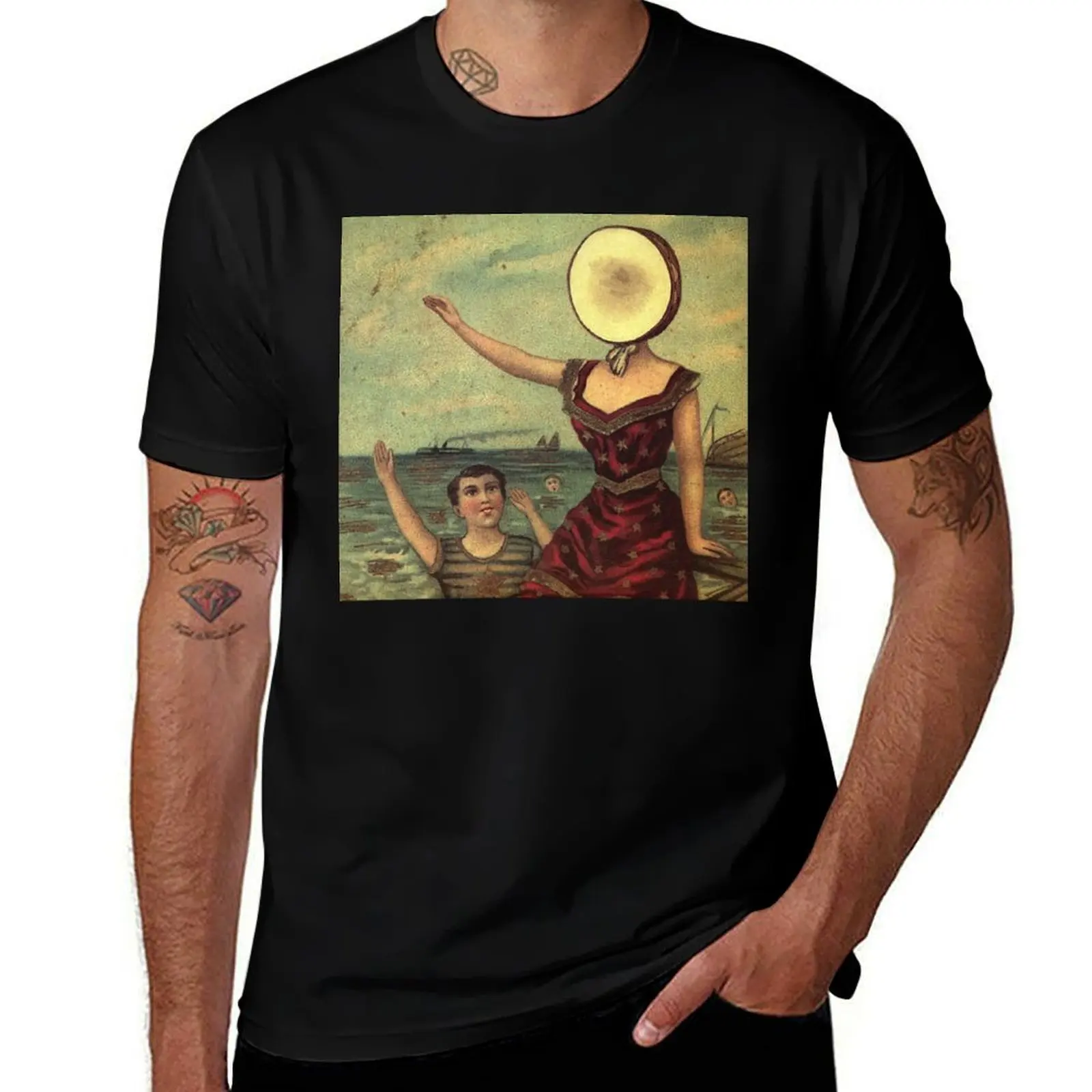 in the aeroplane over the sea T-Shirt Modern Print Casual T-Shirt