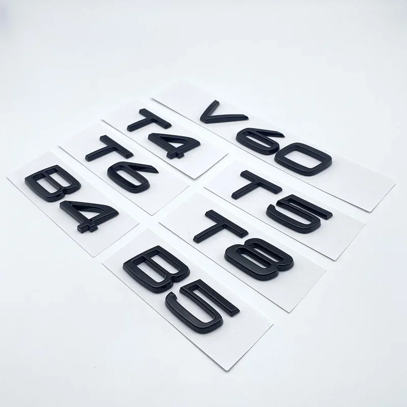 

ABS Chrome Glossy Black Letters Numbers Emblem B4 B5 T4 T5 T6 T8 Trunk Badge Decal Car Sticker for Volvo V60 Auto Accessories