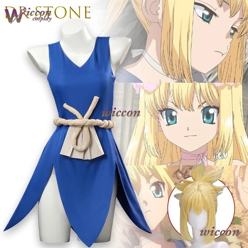 Cos C ‌ ‌ ‌ ‌ ‌ DrAnime Stone Kohaku-vestidos de Cosplay, peluca ámbar, disfraces de Carnaval y Halloween, Disfraz para Mujer, disfraz de Halloween
