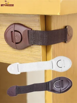 5 개/몫 커피 색상 서랍 안전 스트랩 잠금 아기 어린이 캐비닛 냉장고 문 화장실 뚜껑 잠금 어린이 안전 수호자