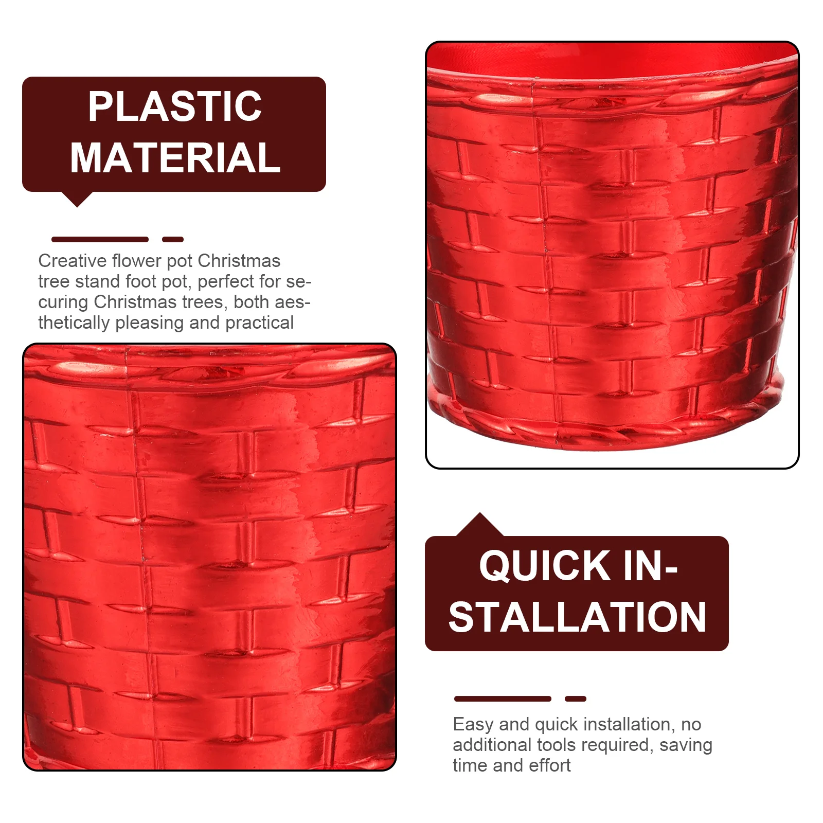 

10pcs Christmas Tree Foot Pot 20Cm Plastic Stand For Xmas Tree Fixing Base Reusable Holiday Decor Party Supplies Garden Planter