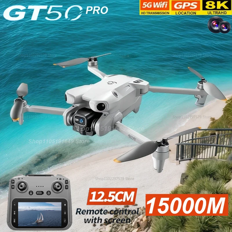 

GT50 Drone 8K WIFI GPS Professional HD Dual Camera Aerial Photography Quadcopter UAV with Remote Control for Kids and Hobbyists