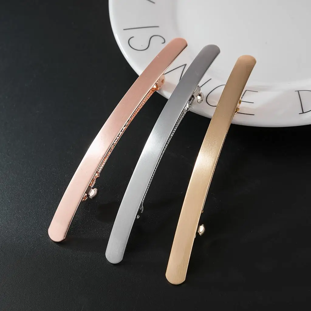 Women Minimalist Strong Holding Metal Barrette Party Hair Clip Hairpin