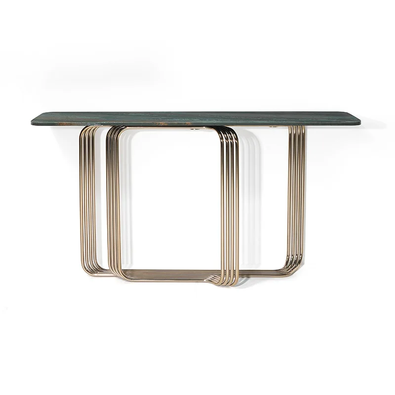 

Imported Amazon Green Luxury Stone Entrance Table Vincent Light Luxury Postmodern Bar Table