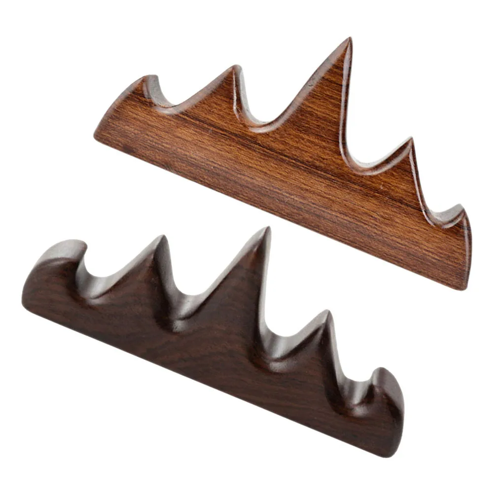 

2pcs Wood Brush Pen Holder Chinese Style Calligraphy Rack Mountain Shape Durable Study Room Decoration Writing Painting Supplies