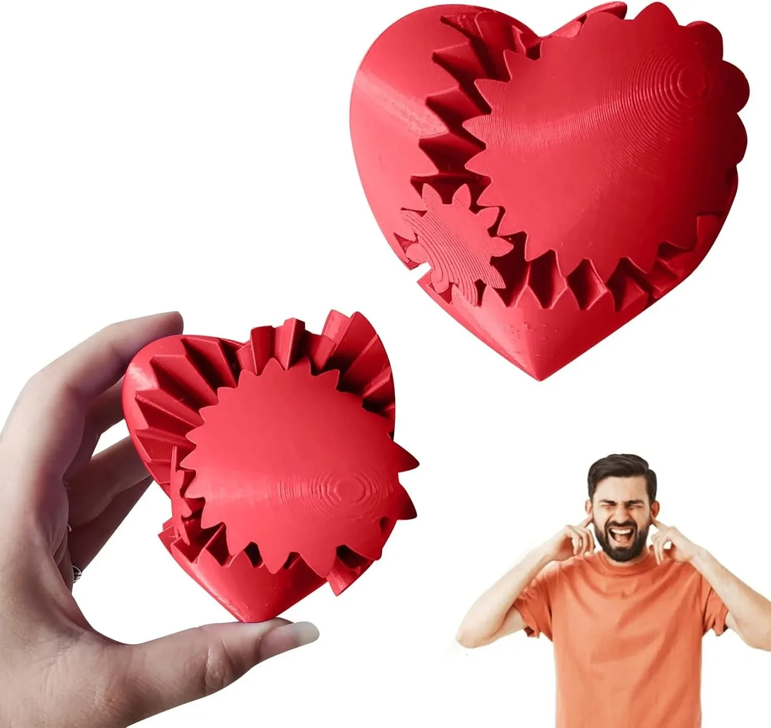 

My Heart will go on,Heart Gear 3D Printed Toys,Gear Spin Ball or Cube Fidget Toy, Gear Sphere, Heart Shape Gear Fidget Toy