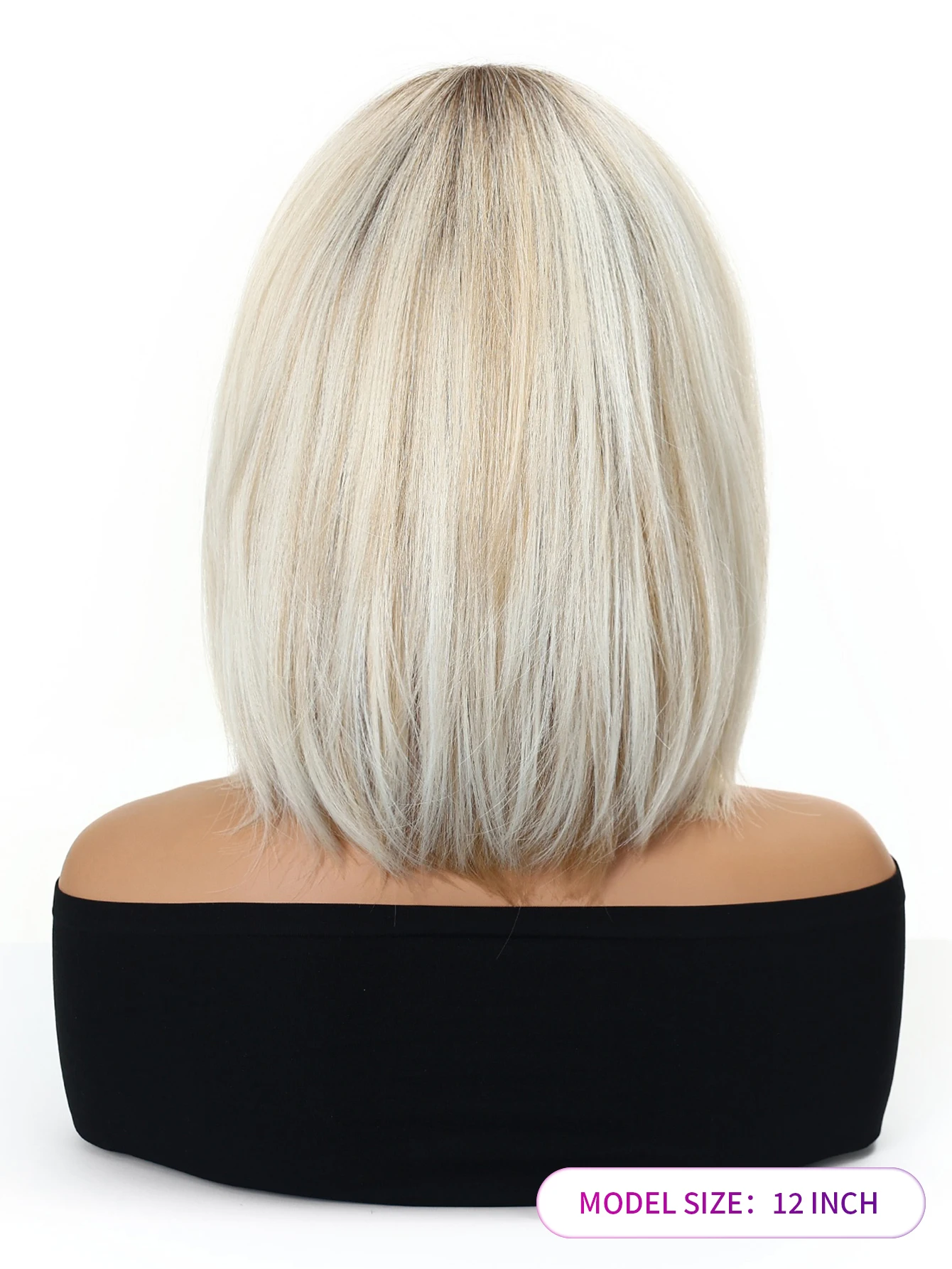 Wig sintetis bob pendek platin - Wig Fiber Net ulasan dan harga