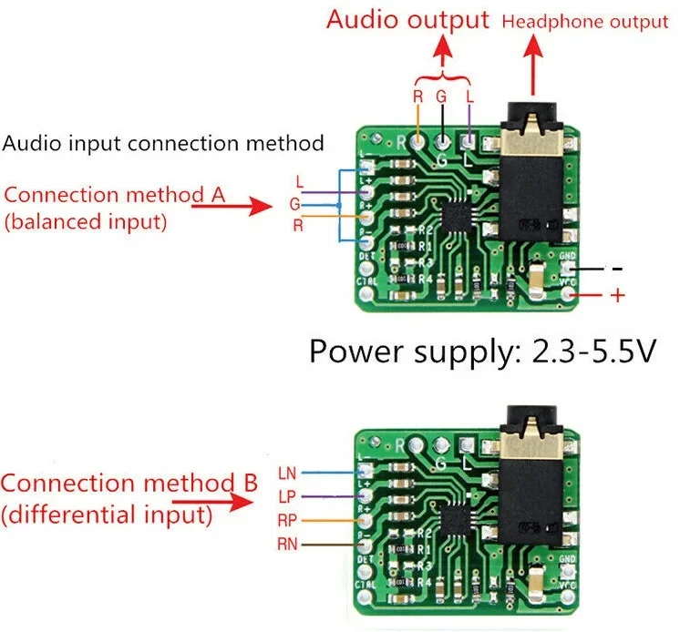 TPA6132 Differential-Balanced Stereo Headphone Amplifier Board HIFI AMP 2.3-5.5V NEW