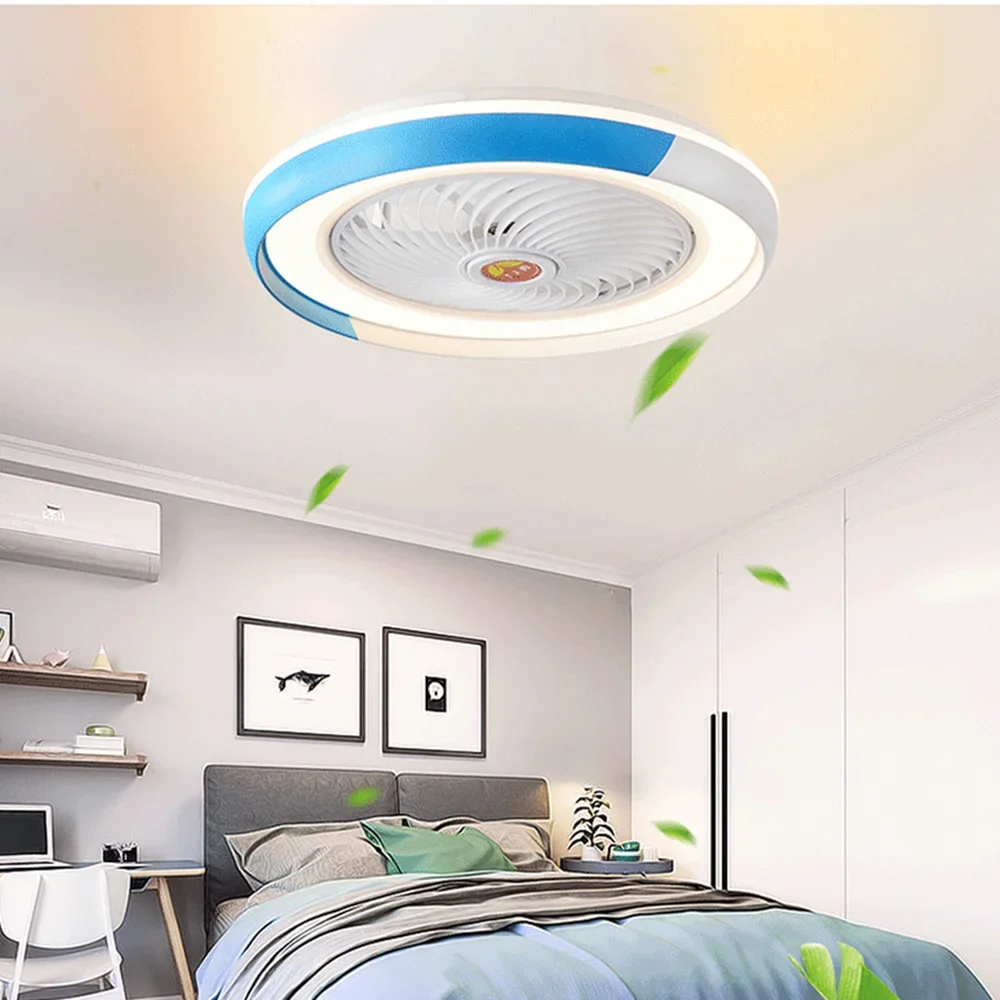 Imagem -03 - Ventilador de Teto Inteligente com Luzes Controle Remoto Luz Led Velocidades Lâmpada do Ventilador Air Cool Quarto Home Decor Dia50 cm