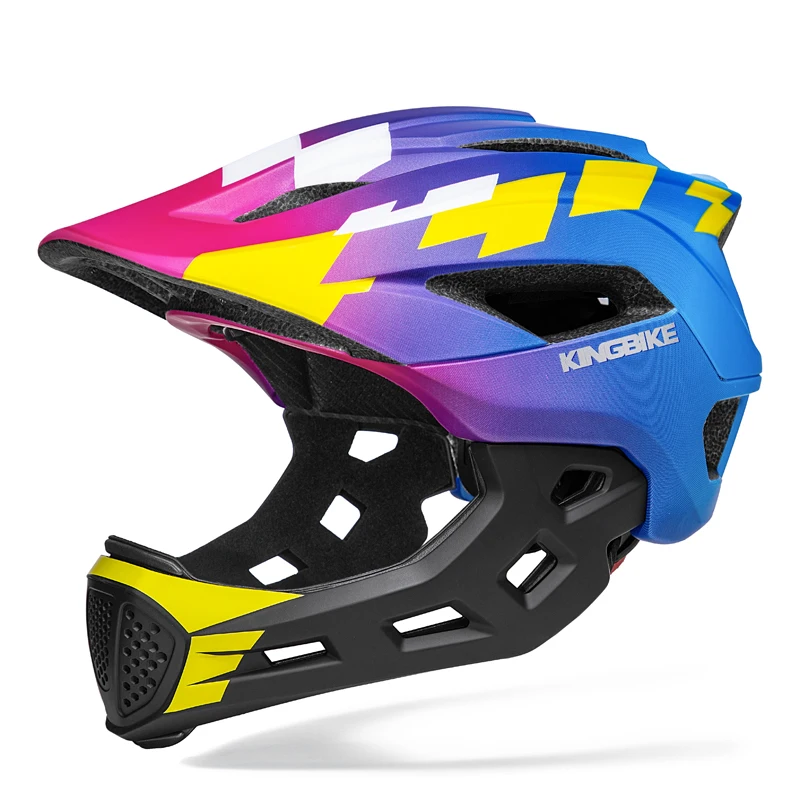 

KINGBIKE-Cycling Child's Moto Safety Headpiece child for Skating Skiing Riding Breathable Full Face Kids Child Scooter Helmets