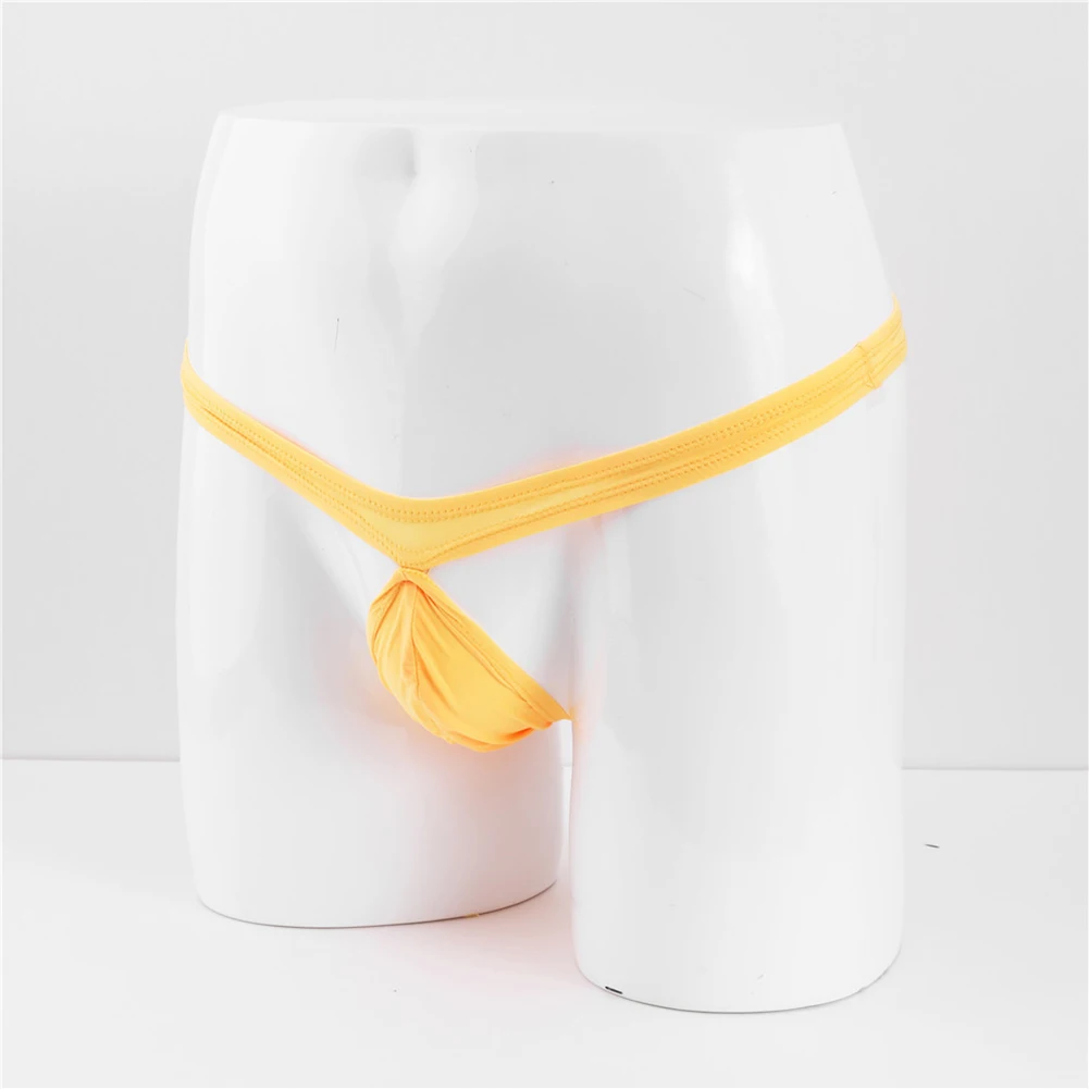 

Men Ice Silk Seamless Breathable Gay Sissy Pouch T-Back Low Waist Underwear For Hot Man Underpant Pantiy Thong G-String Lingerie