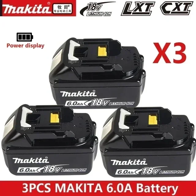 

NEW Original Makita 18V 6.0Ah Lithium Ion Battery for Makita BL1830 BL1815 BL1860 BL1840 Replacement Power Tool Battery