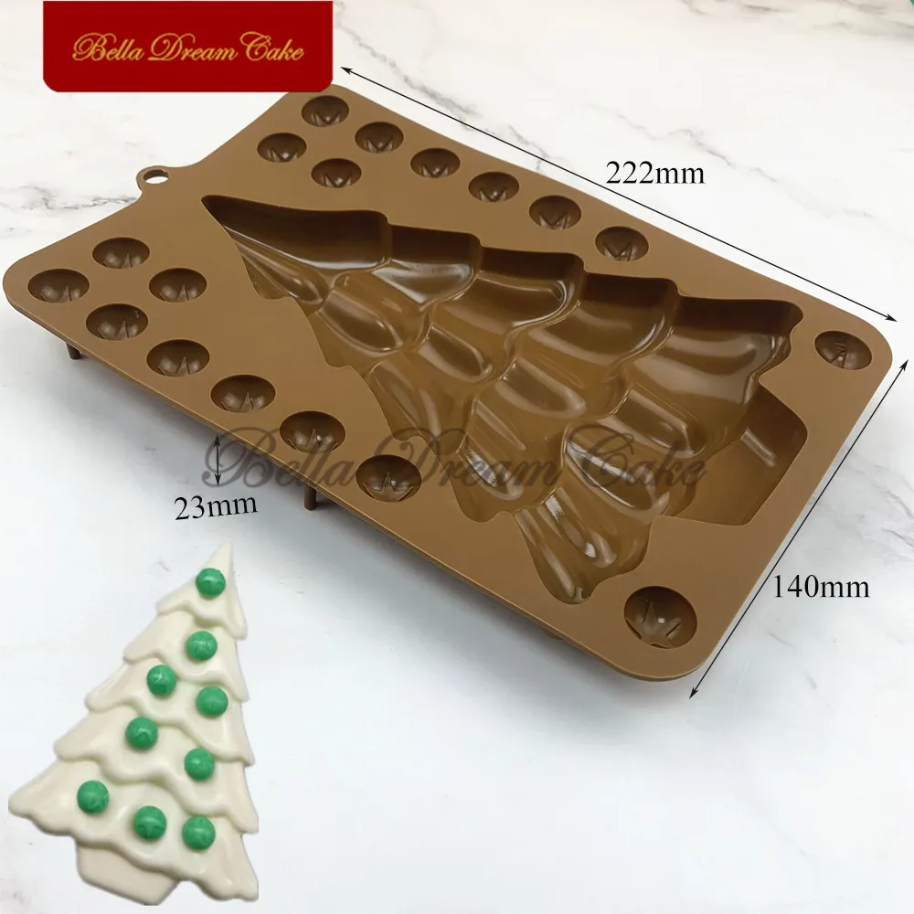 3D Bubble Star Christmas Tree Design Chocolate Silicone Mold DIY Fondant Mould Cake Decorating Tools Kitchen Baking Accessories