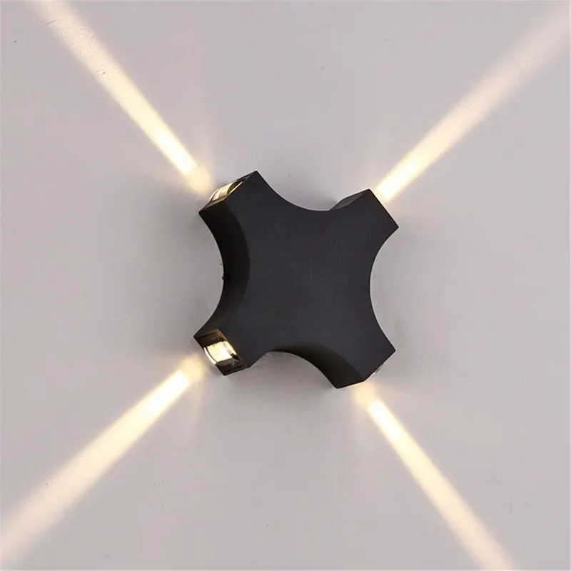 LED Cross Wall Lamp Creative Star Light Effect Background Wall Ktv Club Shape Beam Hotel Exterior Wall Waterproof Wall Lamp