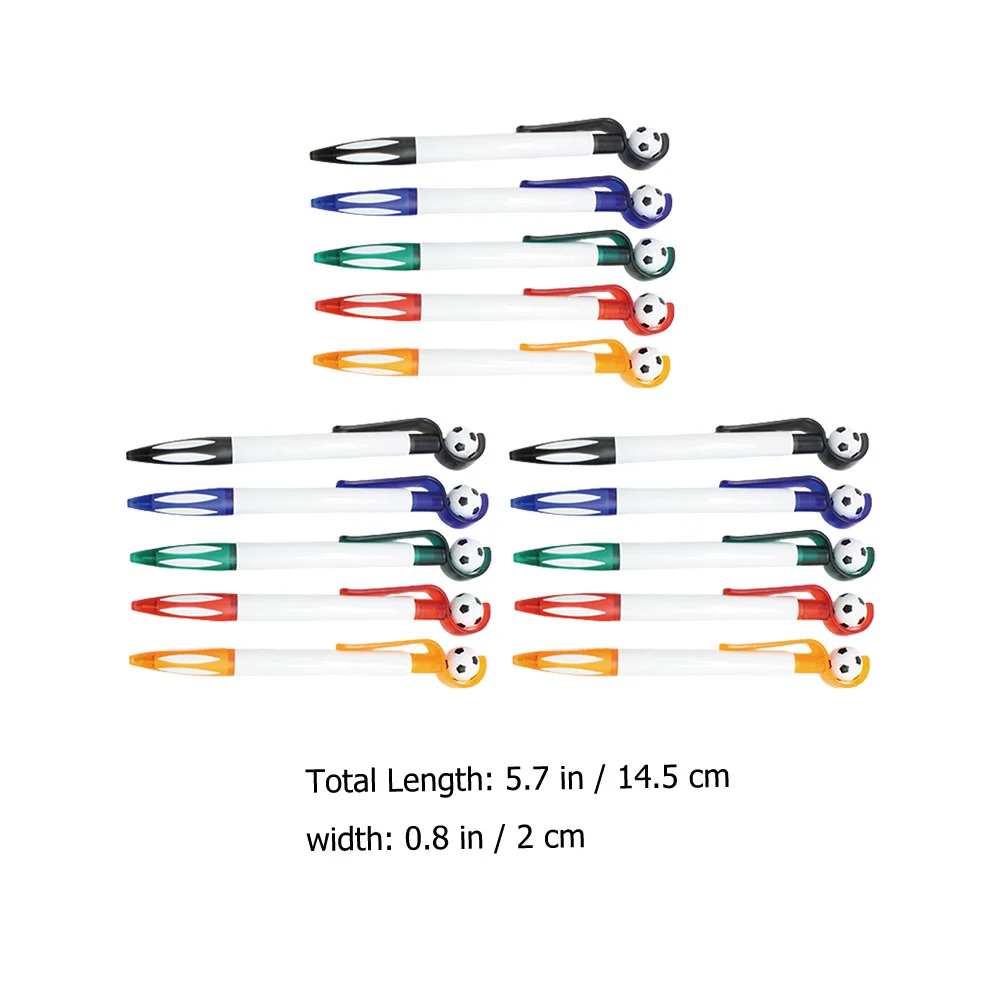 

15pcs Ballpoint Pens Soccer Shape Rotating Top Stress Relief Writing Tool For Students School Office Supplies Party Favors