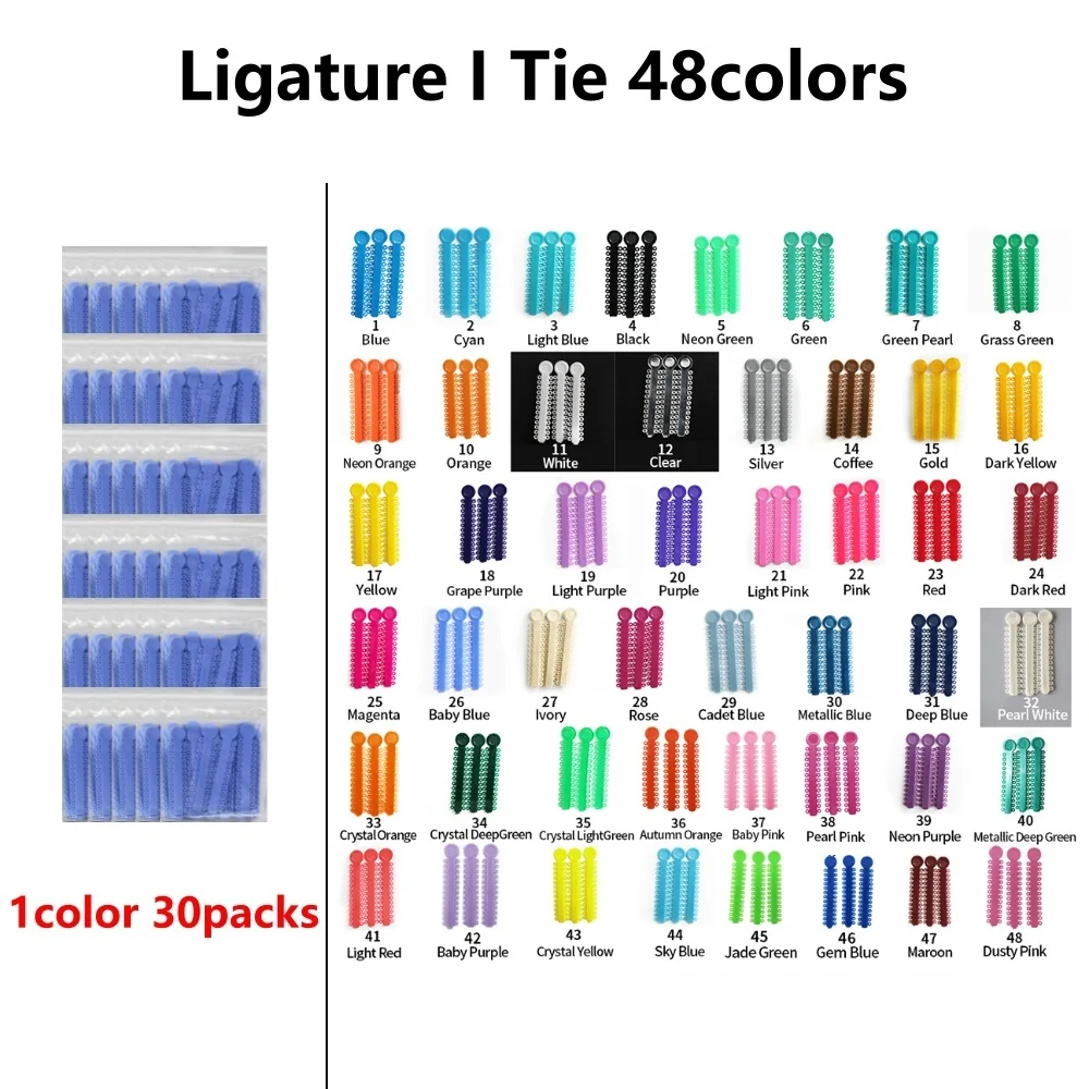 HRRS 30packs I Type  Latex-Free Dental Rubber Ligature Tie for Orthodontic