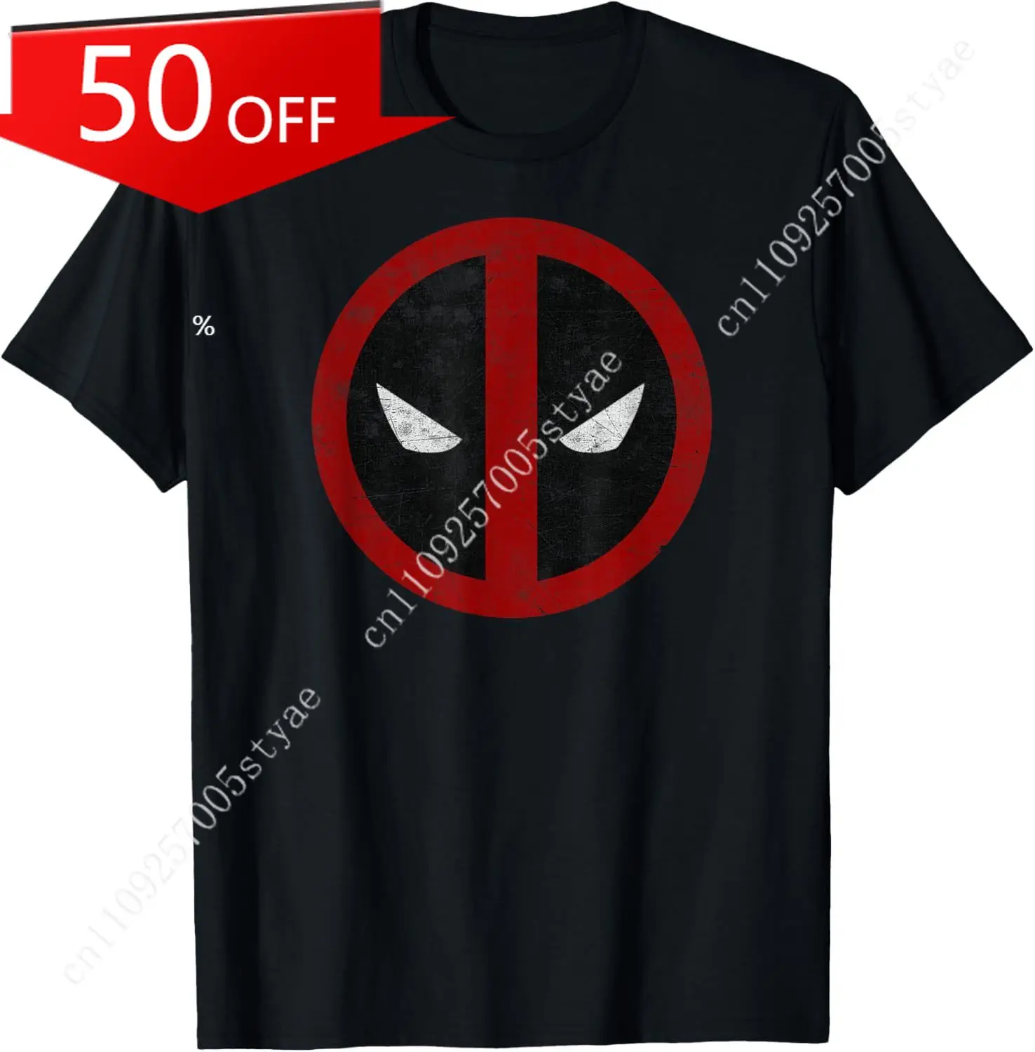 Marvel Comics Retro Classic Deadpool Mask Distressed Icon T-Shirt