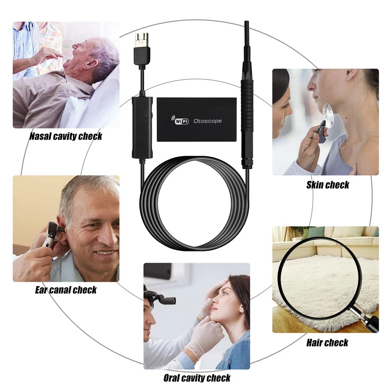 3.9mm 720P Wireless USB/WIFI Earpick Endoscope HD Earscope Cleaner CMOS Borescope Inspection Otoscope Camera Earwax Remover