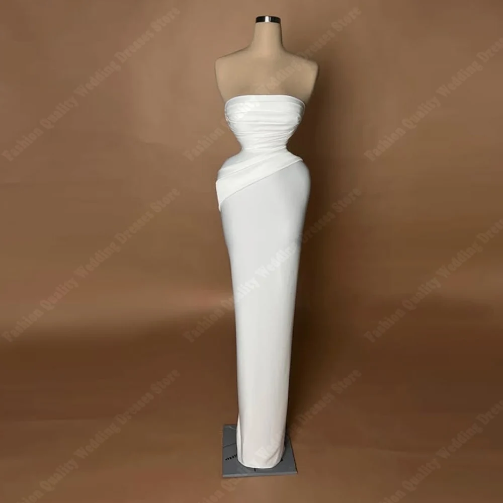 Abiti da sposa da donna sexy senza spalline senza maniche Abiti da sposa eleganti a sirena Lunghezza lavata Abiti da banchetto Abiti da sposa personalizzati