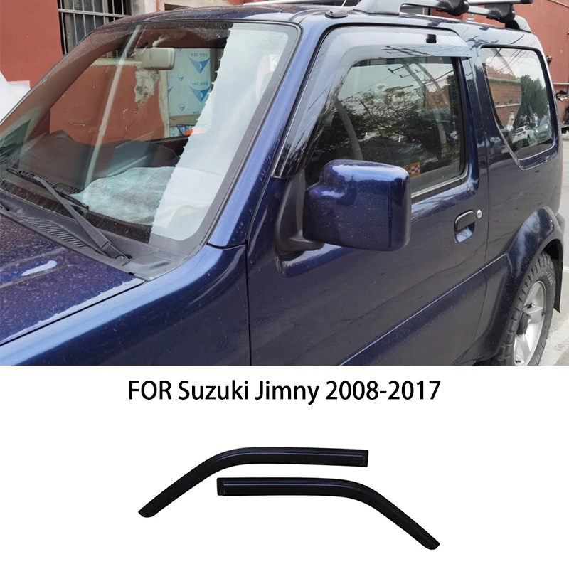 

Car accessories FOR FIT Suzuki Jimny 2008-2017 black waterproof Door Window Visor Vent Shades Sun Rain Guard