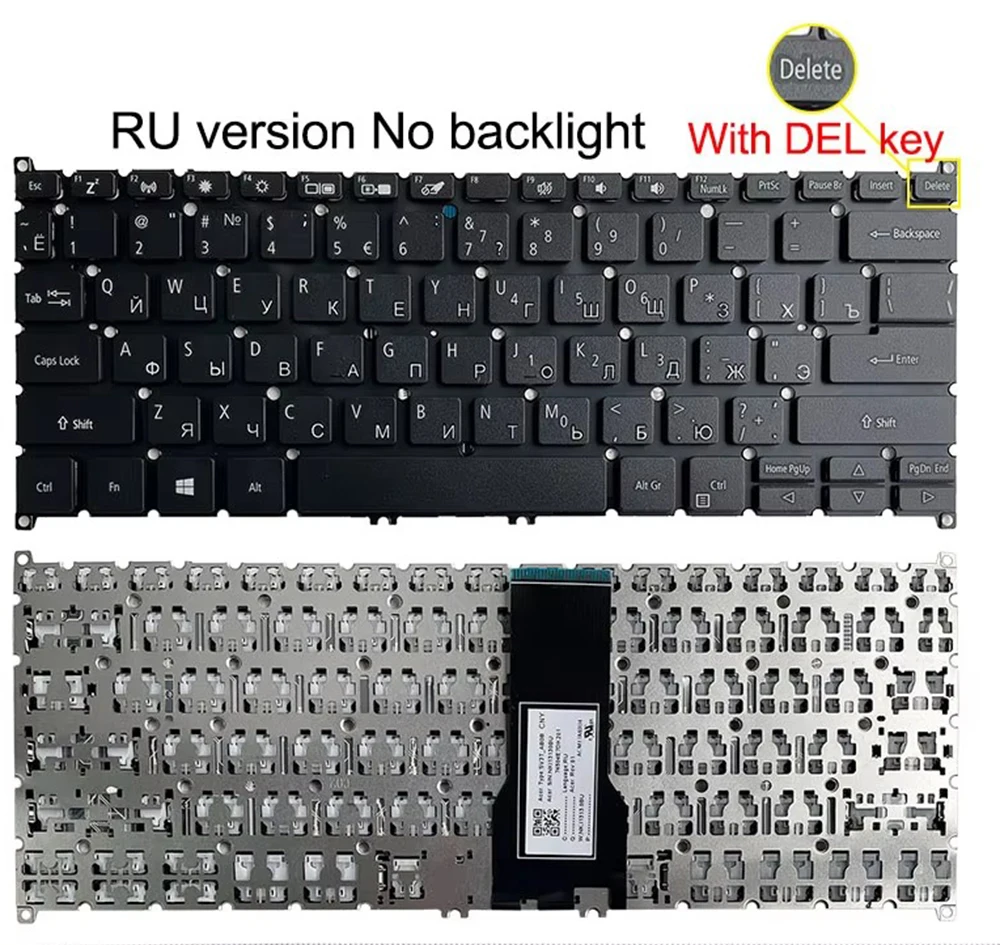 Keyboard for ACER Spin 5 SF114-32 SP513 -51 52N SP513-53N Swift 3 SF314-54G SF314-56G SF314-41G Backlit Russian RU Layout