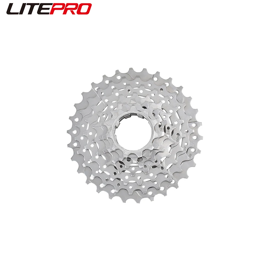 JKLitepro Folding Bicycle 11-28T/30T External 7 Speed Flywheel With Colorful Cap Cassette Freewheel Chrome Steel For Brompton