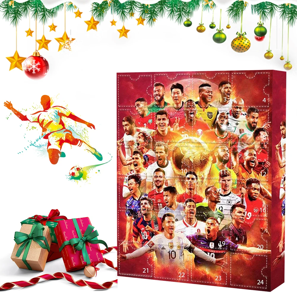 2024 Countdown Advent Calendar Soccer Kit, 24 Days Building Advent Calendars Soccer Party Favors Sports Christmas Supplies