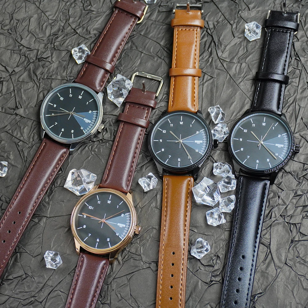 YAZOLE 502高品質メンズ腕時計 ビジネス シンプル 防水 本革ストラップ メンズ腕時計 カジュアル クォーツ時計 男性用