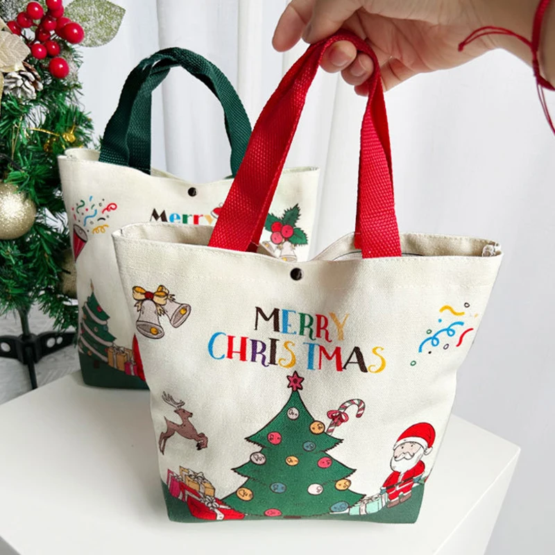 

Leisure Christmas Gift Bag Gift Bag Canvas Bag Cartoon Versatile Tote Bag
