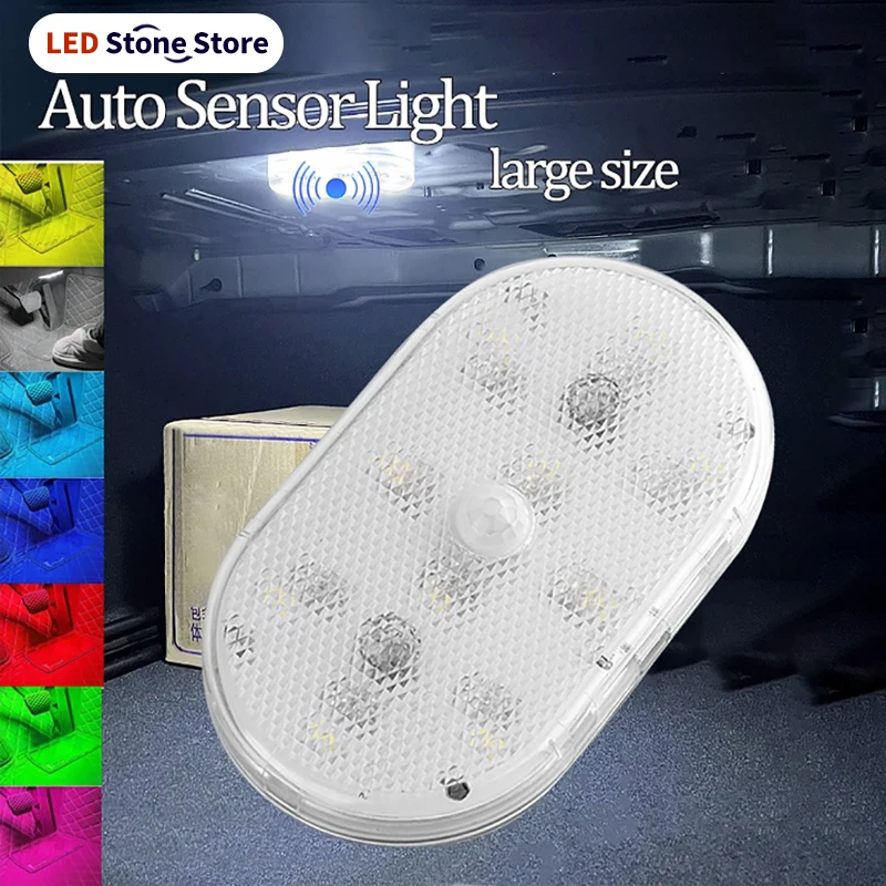 Luz LED com Sensor de Movimento 650mAH Recarregável por USB, Luz de Indução Automática Sem Fio para Porta do Porta-Malas do Carro