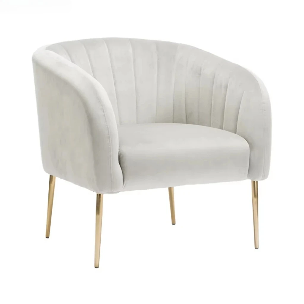 Modern Lounge Chair Luxury Velvet Armchair Furniture Living Room Gold Metal Legs Accent Chair