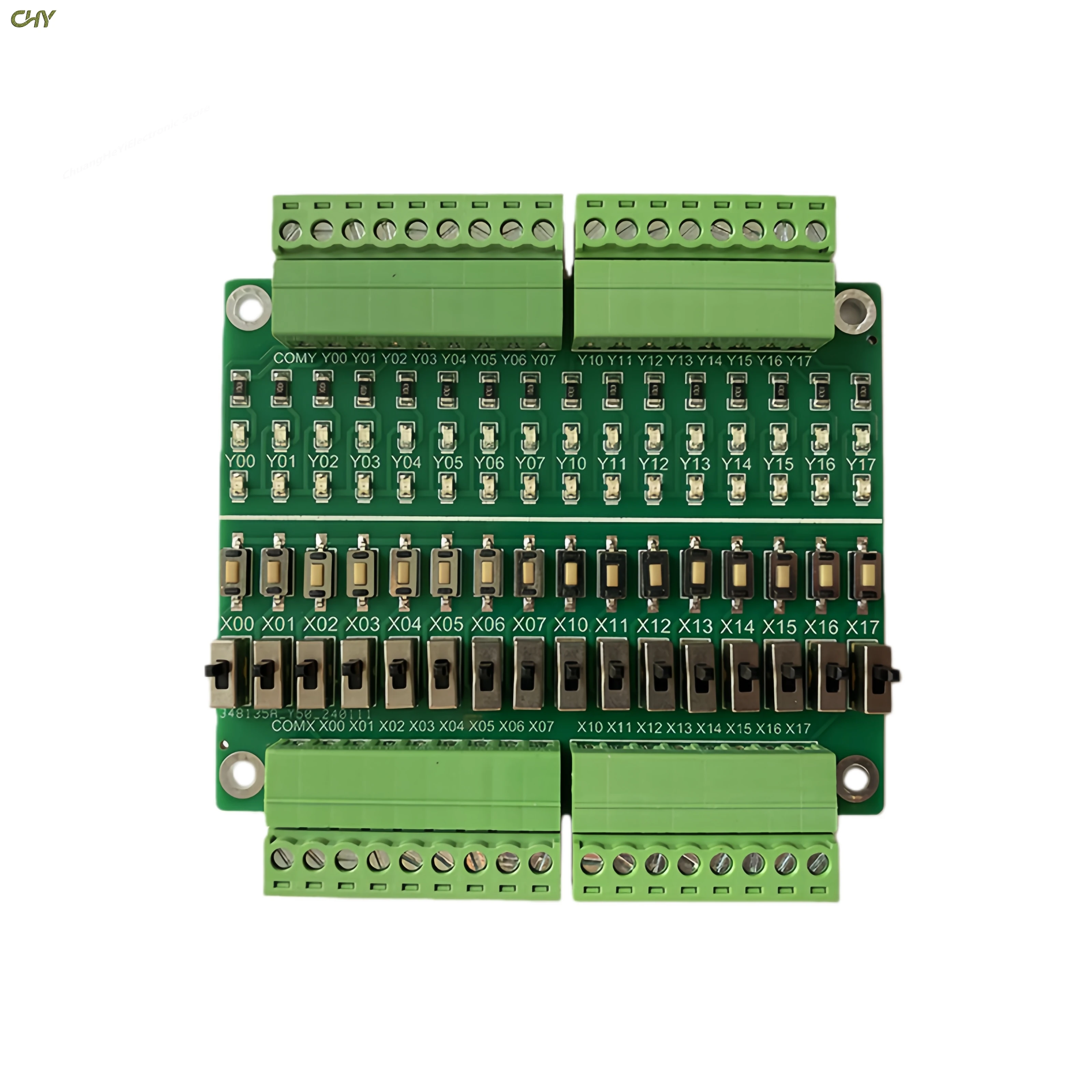 PLC Simulation Debug Board 16-Channel Input Output NPN PNP Push Button Toggle Switch Learning Module