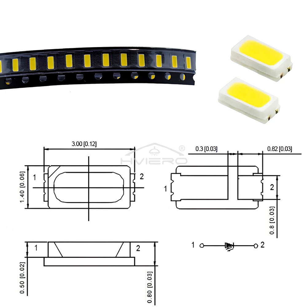 100Pcs SMD SMT LED Chips 3014 White Red Green Blue Yellow Light Beads 10-12LM Lamp 6000-6500K 1.8~3.4V 20MA Emitting Diode Led