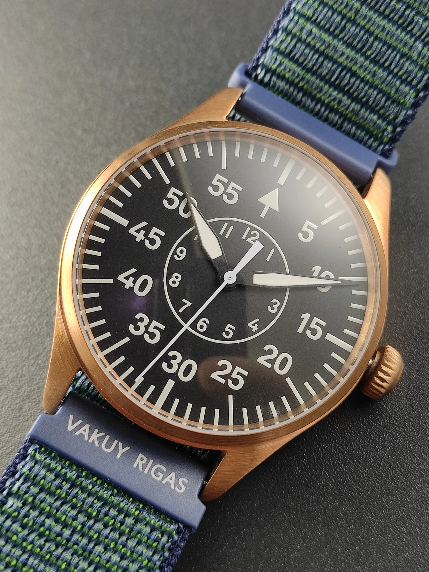 

Vakuy New 40MM Men Watches VH31 Movement Pilot's Watch Tin Bronze SLC1 Luminous Sapphire Waterproof 100M Vintage Wristwatch