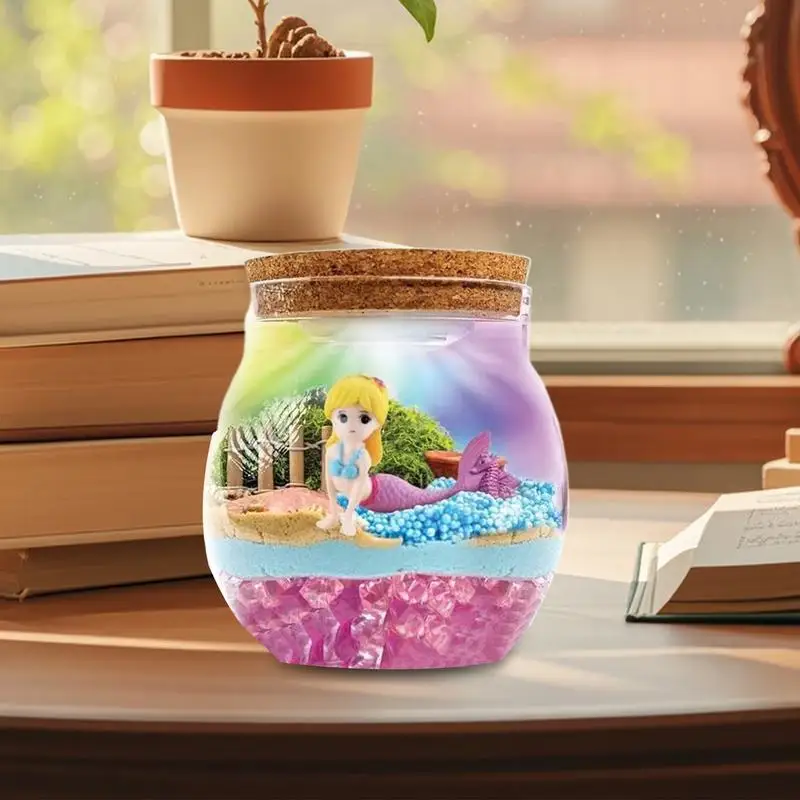 

Glass Bottle With Toys Inside Landscape Bottle Toy Container Decor Exquisite Educational Craft Ecosystem Room Decor For