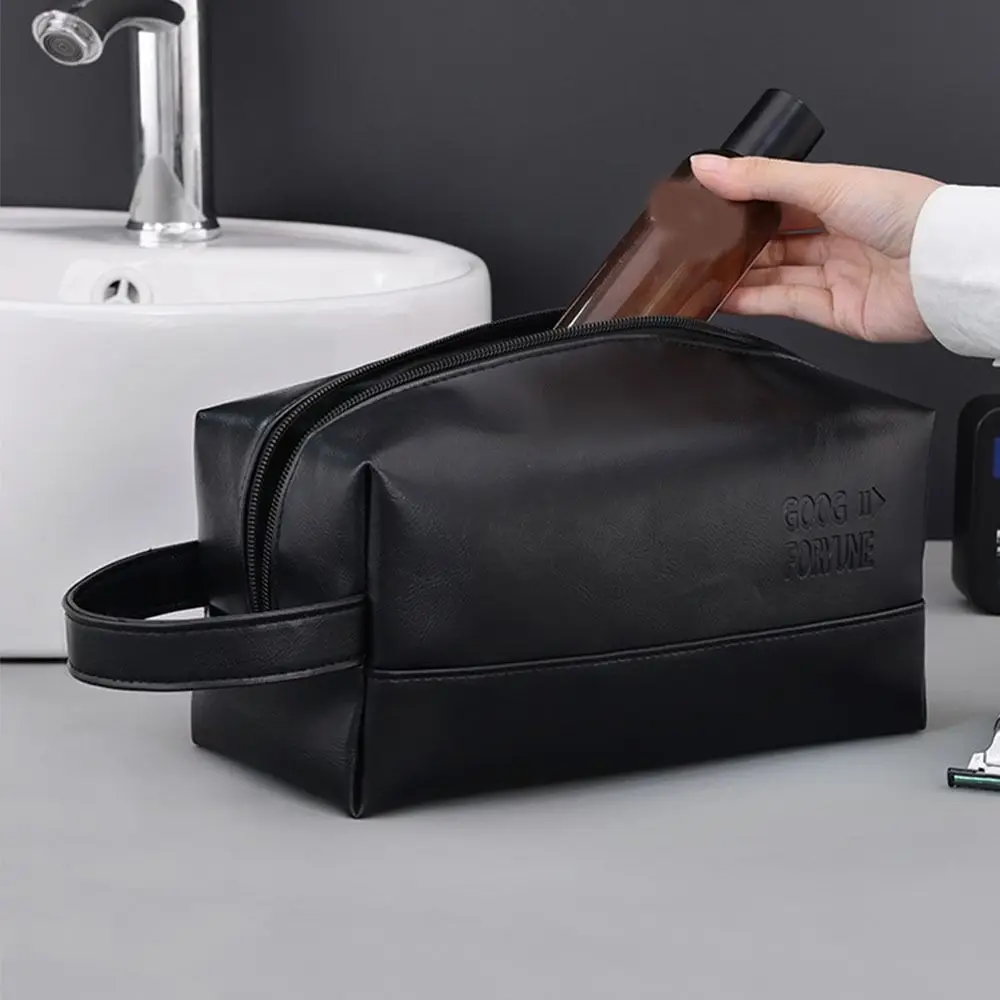 المحمولة مقاوم للماء الرجال غسل حقيبة أدوات الزينة سعة كبيرة متعددة جيب بولي Makeup ماكياج الحقيبة يده سستة الأعمال حقيبة مستحضرات التجميل الرجال