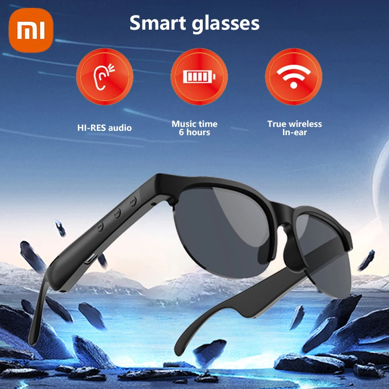 

Xiaomi Smart Glasses Bluetooth5.3 Многофункциональные беспроводные звонки Музыка Спортивные наушники на открытом воздухе Водонепроницаемые солнцезащитные очки с защитой от УФ-лучей