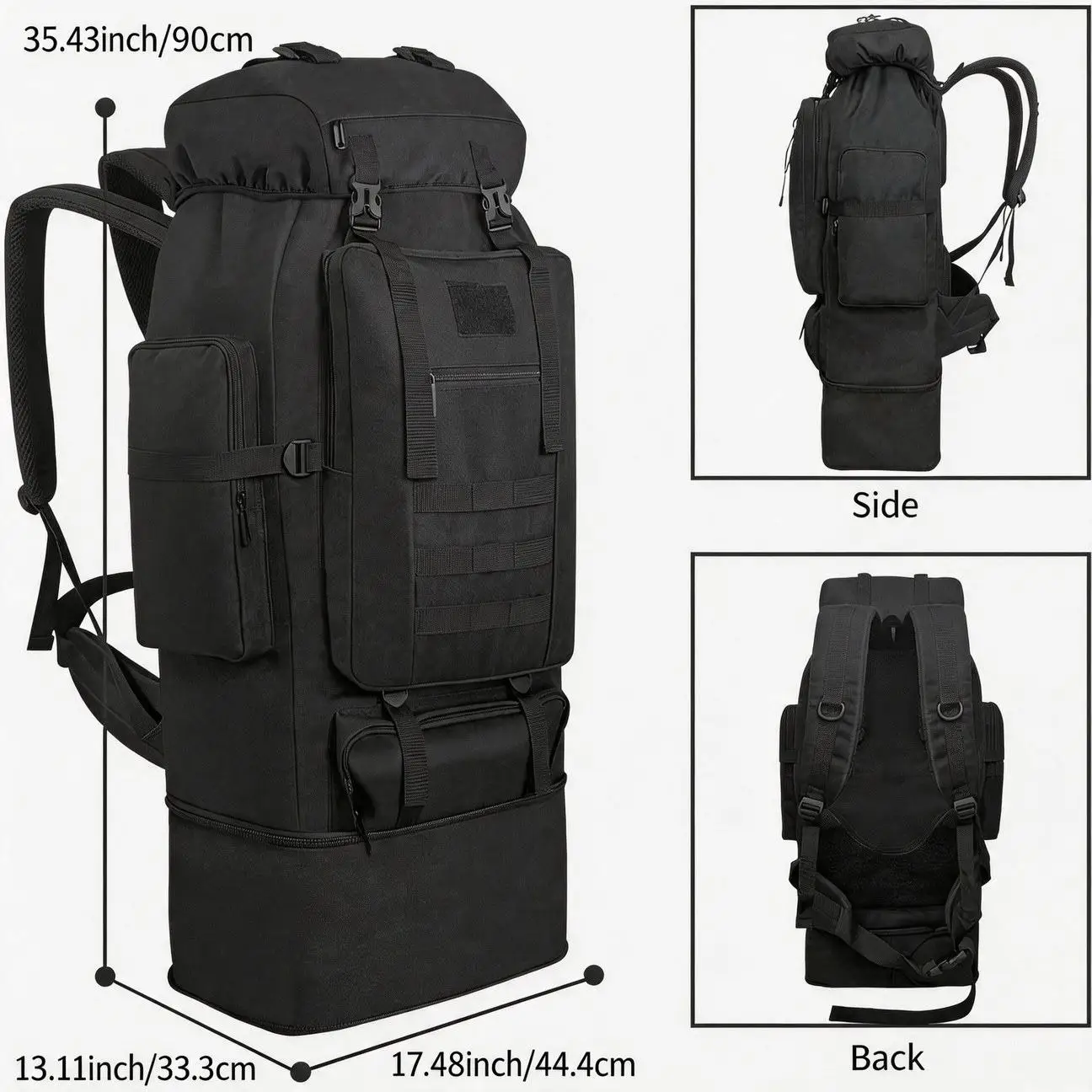 New Extra Large Capacity Hiking Backpack Outdoor Mountaineering Camping Bottom Expandable Practical Gift