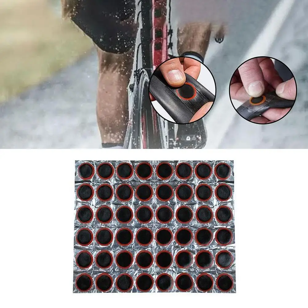 48 Pieces Rubber Puncture Patches Bike Tire Inner Tube Patch Repair Puncture Outdoor Glueless Tool Repair Emergency Kit I0J6