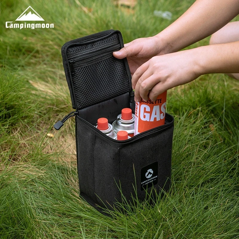 CAMPINGMOON T-8-BC faltbare Canvas-Aufbewahrungstasche, Einhand-Tragetasche, Gaslampe und Lampenverpackung, Hand-Canvas-Tasche mit Gasflasche