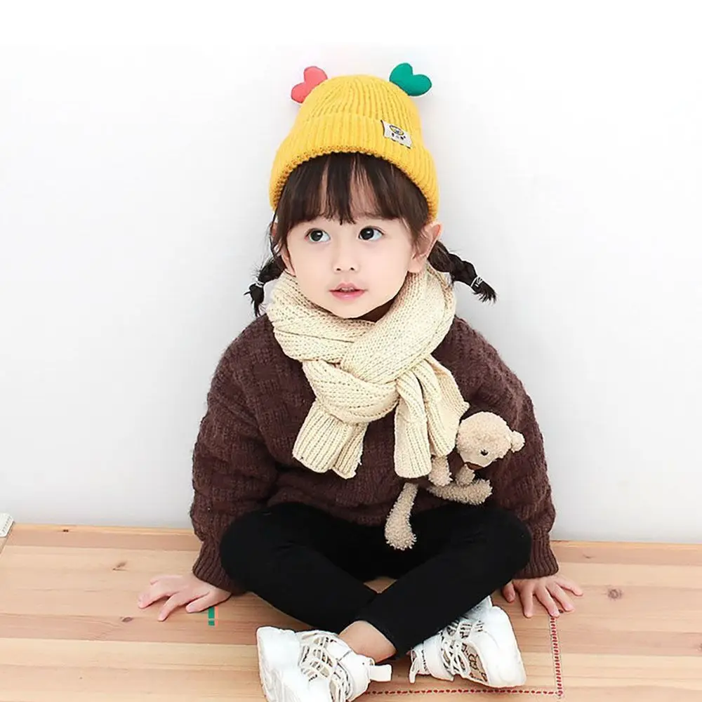 Toddler Crochet Hat Warm Knitted Beanies Cute Soft Winter Autumn Hats Hip Hop Thick Warmer Bonnet Outdoor