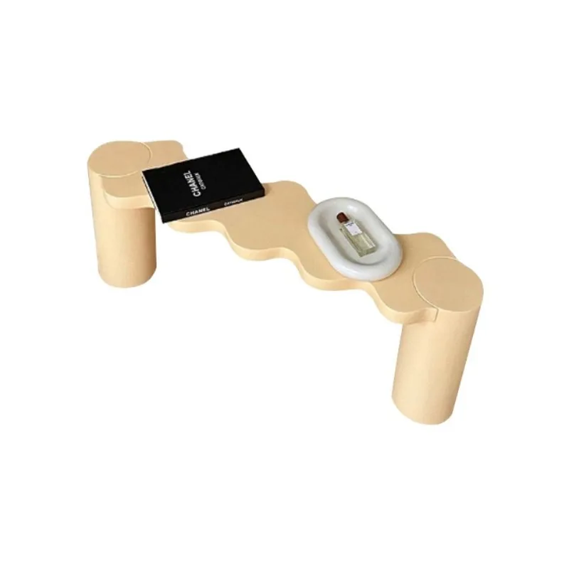 Solid wood coffee table simple modern small apartment creative white