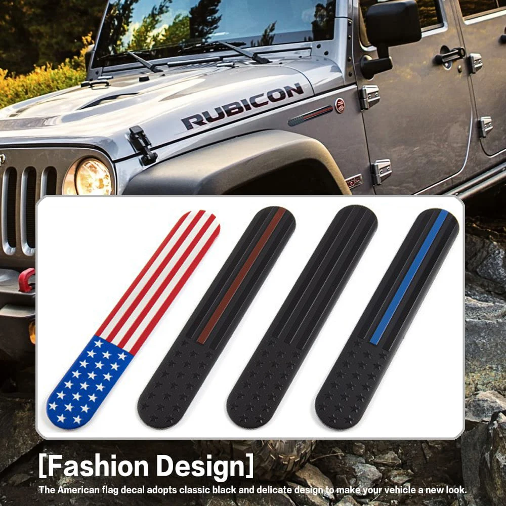1 Paire d'autocollants emblèmes de drapeau américain 3D en relief, décalcomanie de drapeau USA, badge décoratif pour voiture, Jeep, SUV, camion, véhicule tout-terrain