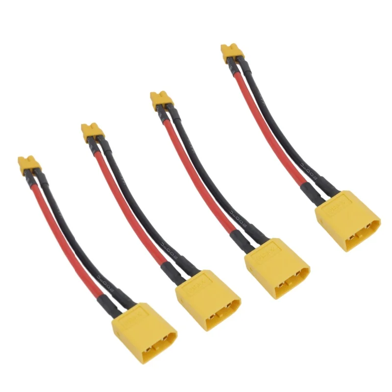 Conector XT60 a XT30 enchufe macho/hembra 10CM 14AWG Cable de silicona para cargador RC Quadcopter Dron FPV 4 Uds