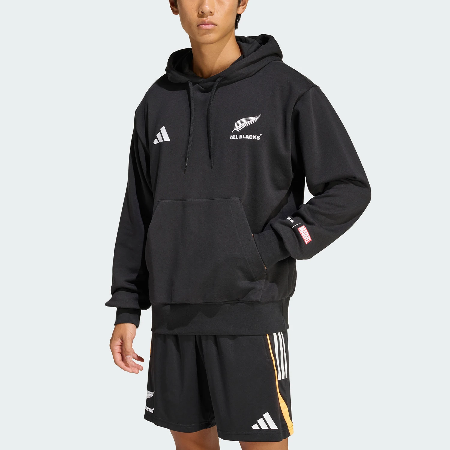 Adidas genuine new men's black rugby skin friendly hooded sweatshirt JY3452