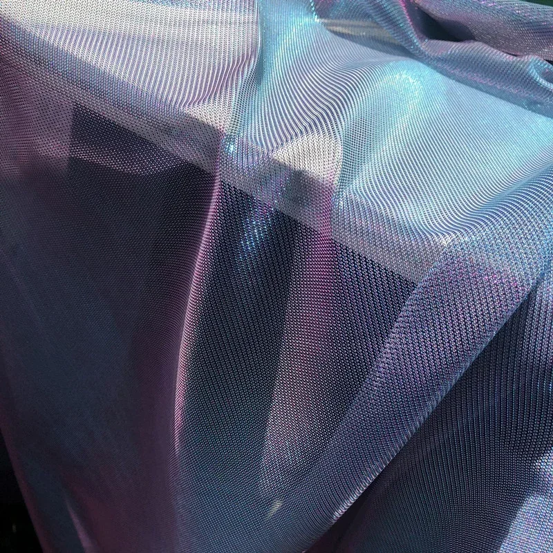 150x50cm Laser Gradient Glitter Perspective Mesh Fabric Hanfu Stage Clothing DIY Sewing Material Creative Texture Mesh Cloth