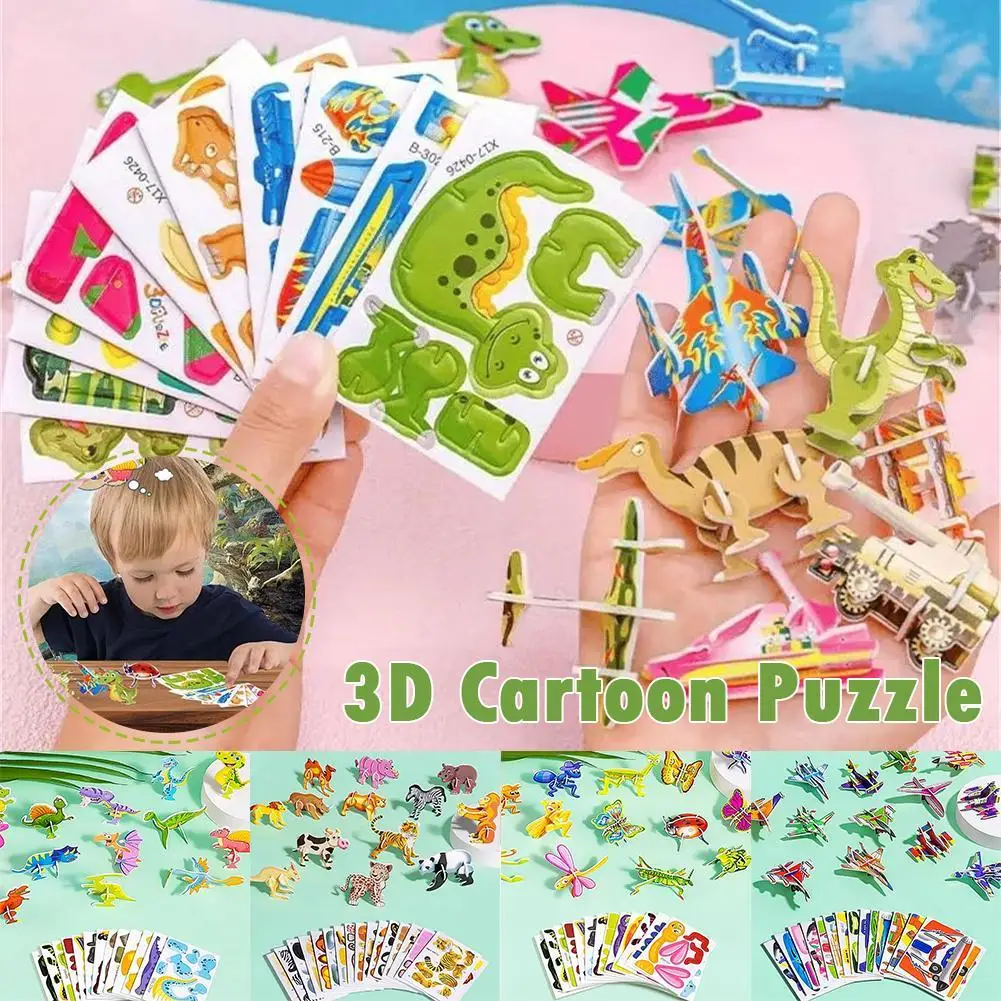 

10Pcs Funny Insect Paper Jigsaw Puzzles Educational Toys For Kids Birthday Party Favors Giveaway School Rewards Pinata Fillers